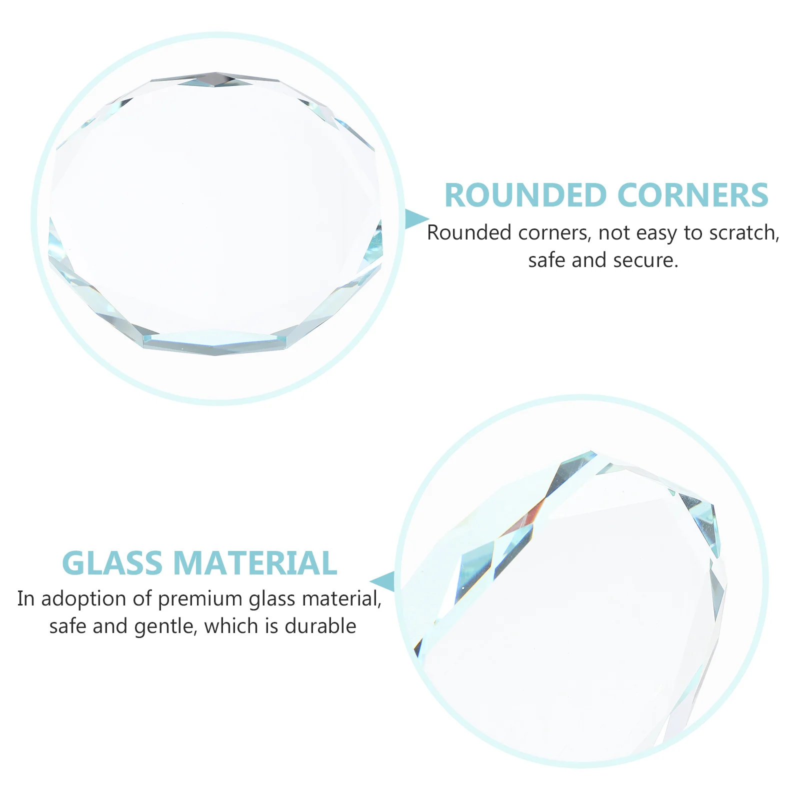 

Diamond Cut Glass Display Base Transparent Collectibles Display Stand Handicrafts DIY Accessory Multipurpose Glass Base