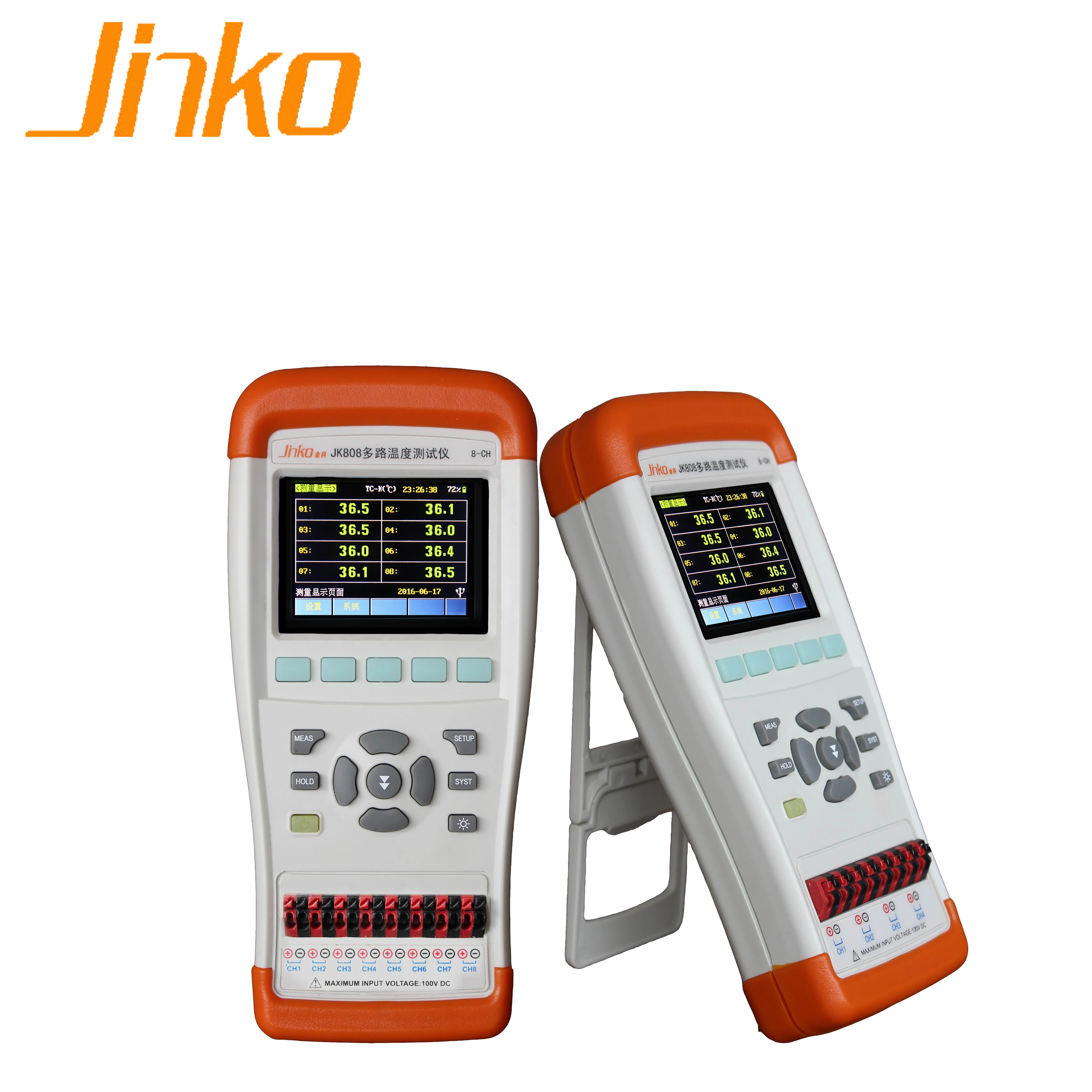 High Accuracy JK808 Multi Channel Temperature Data Recorder 8 Channels Handheld Temperature Meter