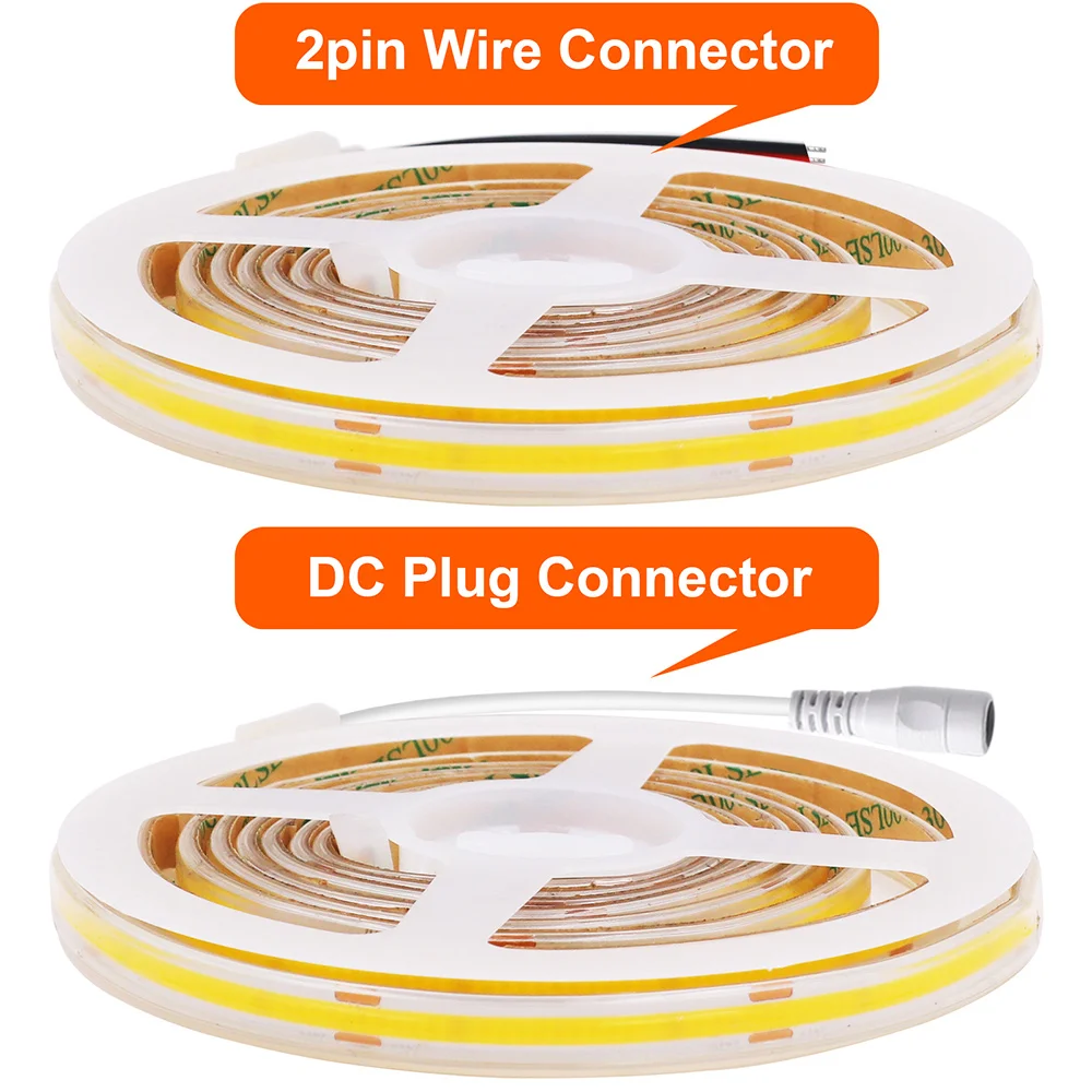 Striscia LED COB impermeabile IP67 12V 24V 3000K 4000K 6000K Nastro LED flessibile 5m 10m 20m 0.5m 1m 2m 480LED/m Illuminazione lineare