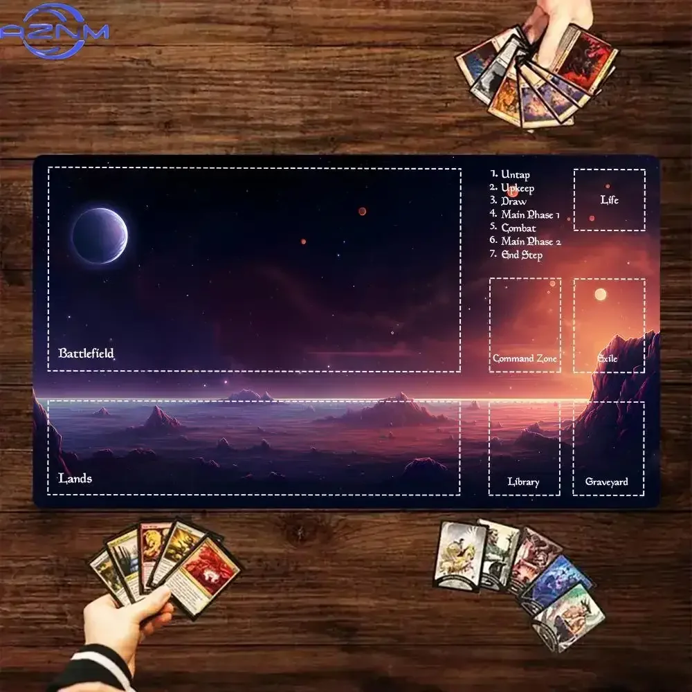 Alien Exotic Science Fiction Landscape Magic Party Game Mat Durable Rubber for MTG&TCG Games  Mouse Pad Offices Desk Mats