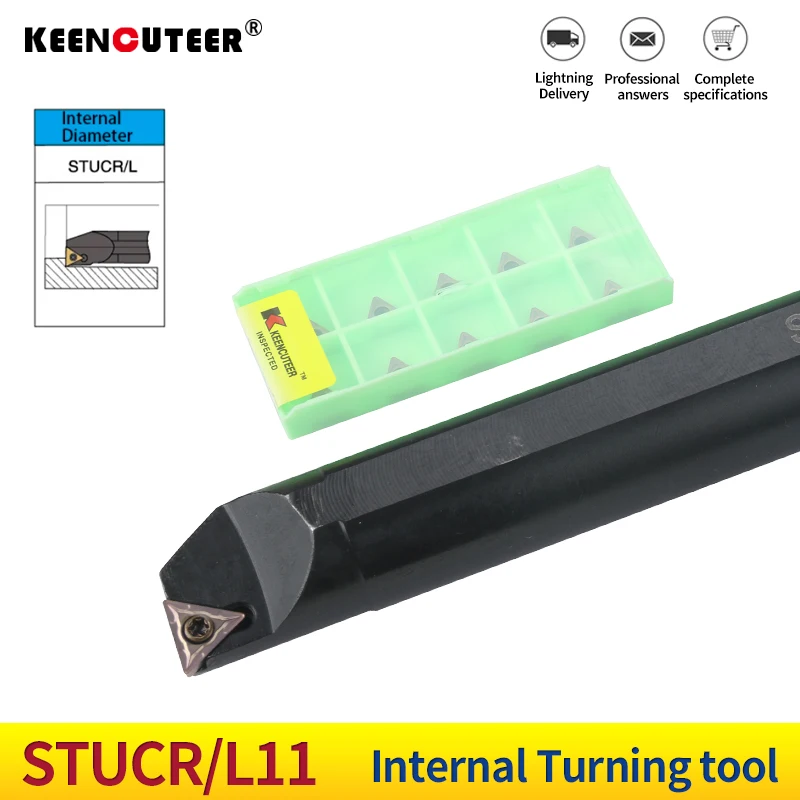 旋盤用CNC切削工具セット,S10K-STUCR11 S12M-STUCR11 S16Q-STUCR11,内部旋削工具ホルダー,S20R-STUCR11