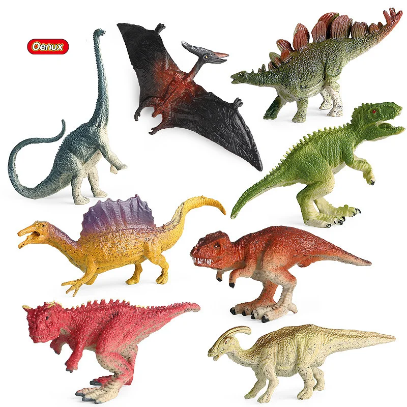 Mini Jurassic Dinosaur Set Brinquedo T-Rex Stegosaurus Dragon Animal PVC Model Action Figures Cake Toppers Collection Toys