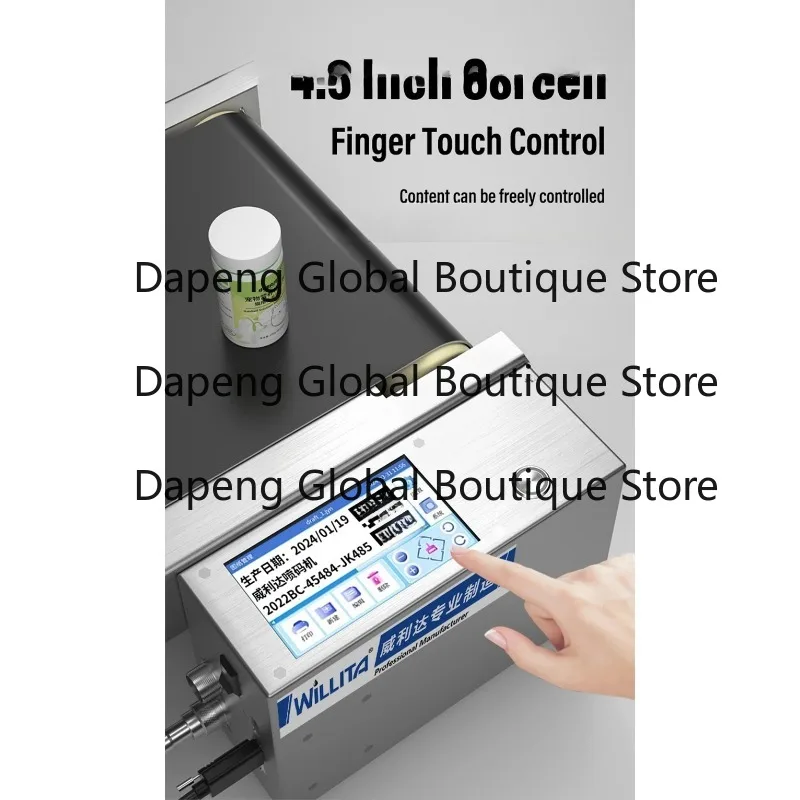 Desktop Touch Screen Batch Coding Tij Inkjet Printer with Small Conveyor, valid period marking code for carton bottles