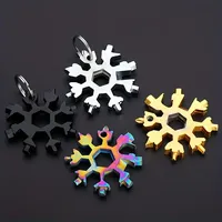 1pc-18-in-1 Stainless Snowflake Wrench Multi-Tool Popular portable Steel Creative Outdoor bicycle repair tool Open a bottle