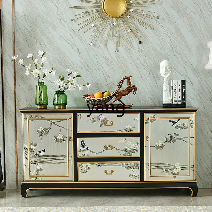

LZR entrance entrance hall decorative cabinet painted new Chinese display storage cabinet