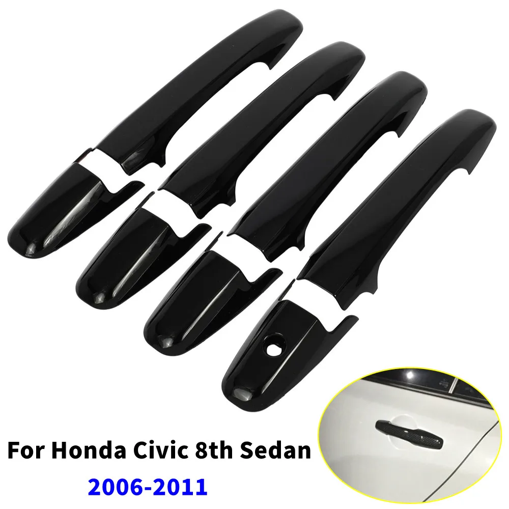 

1 Set For Honda Civic 8th 2006-2011 Exterior Door Handle Frame Cover Moulding Trim ABS Protective Sticker Car Accessories