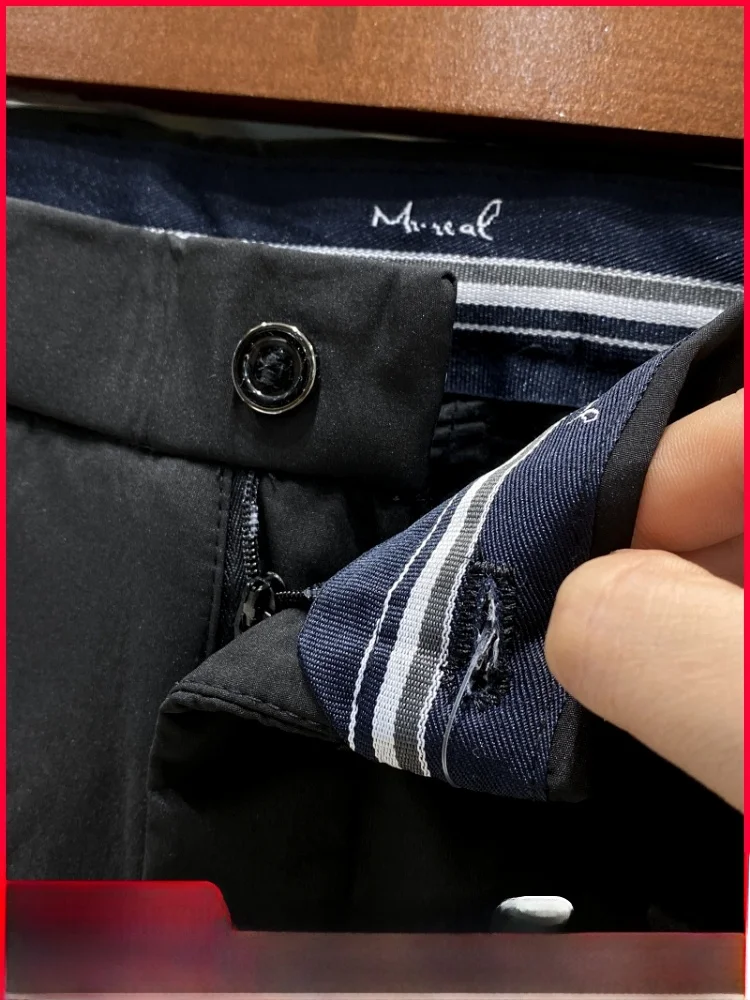 

Busin Casual Straight Leg Men's Pants Autumn Winter New Arrival Versatile Commute Simple Design Nylon Elastic Waist