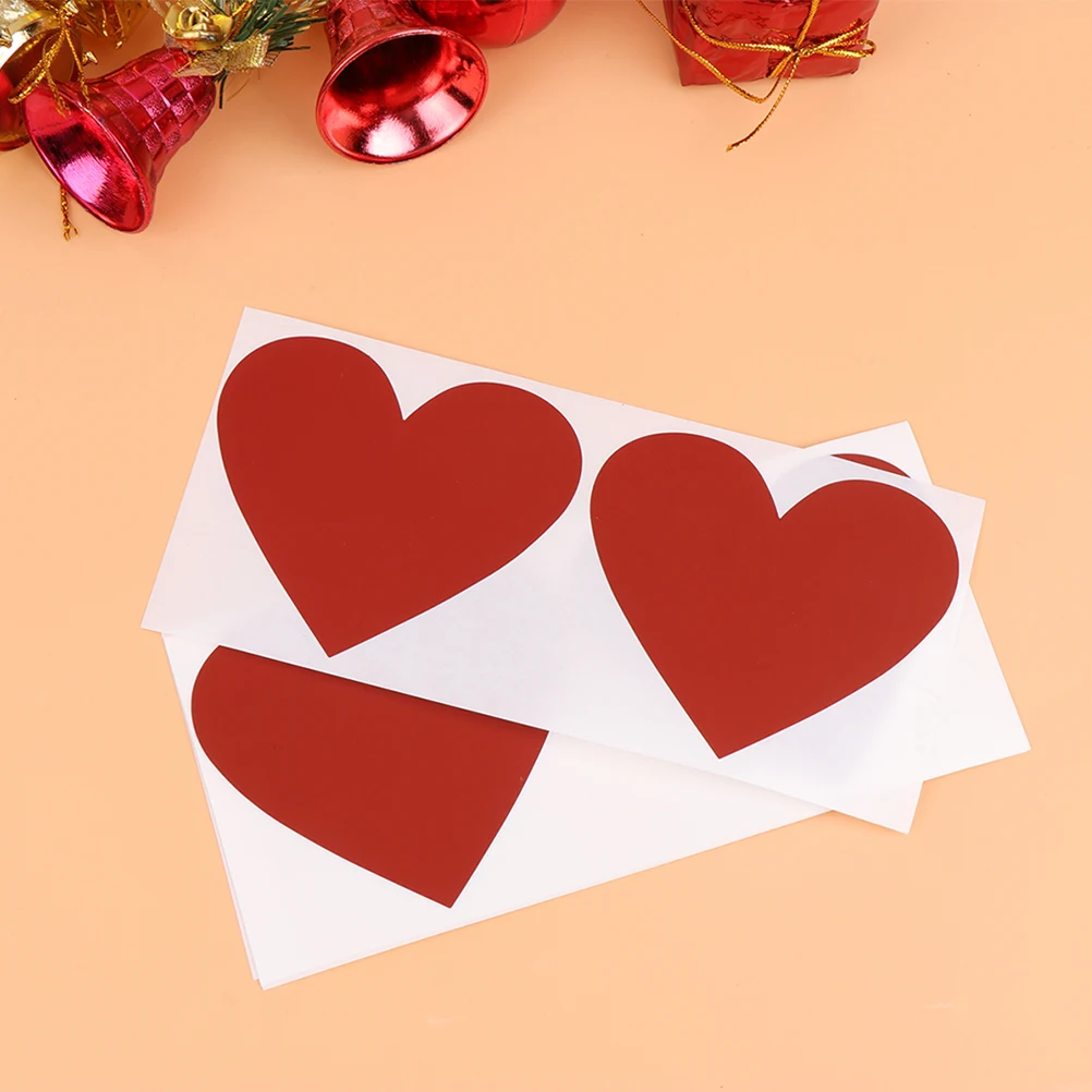

40 Pcs Heart Sticker Chic Stickers Valentines Day Bottle Gift Postcard Peel and Diy Paper Colours Labels