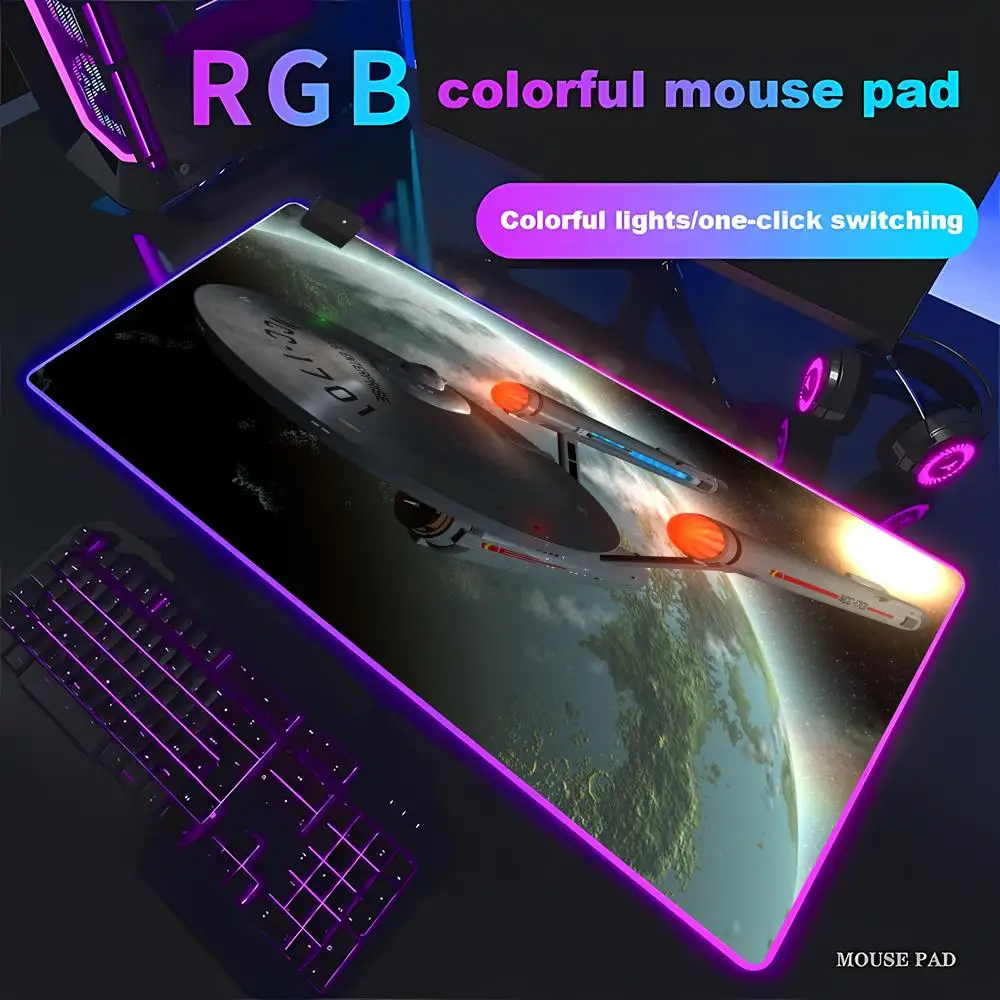 

Игровой коврик RGB Star Treks для стола, коврик для мыши, коврик для геймеров, для ПК, для игр, офисный аксессуар, для клавиатуры, аниме, увеличенный, HYBXAXC