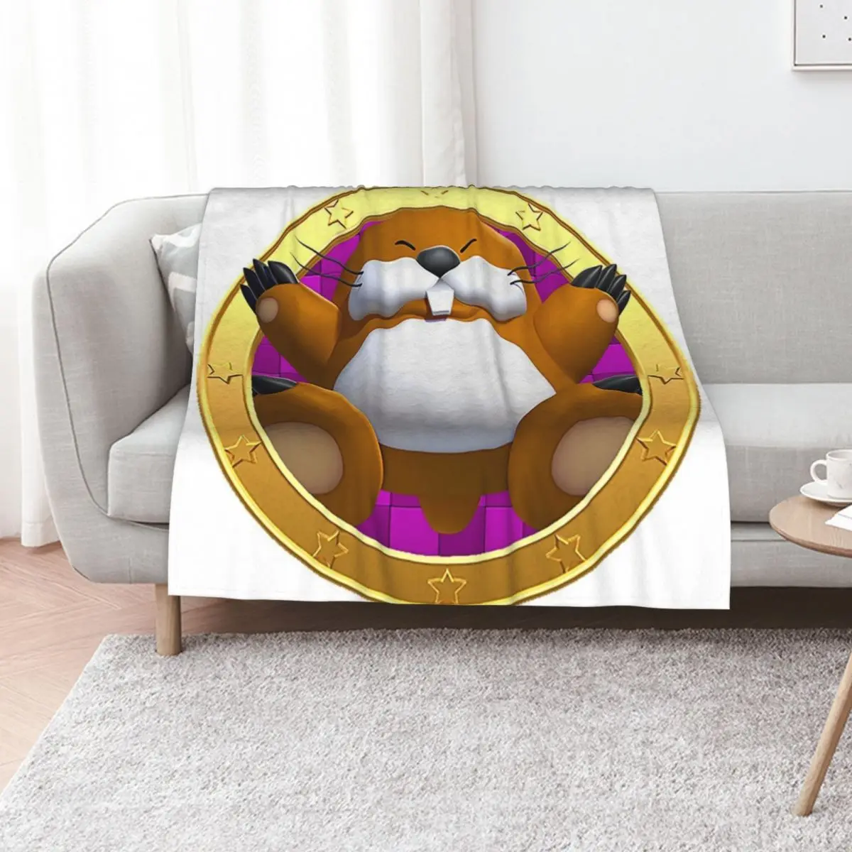 

Monty Mole Throw Blanket Large Sleeping Bag Winter beds Quilt Blankets