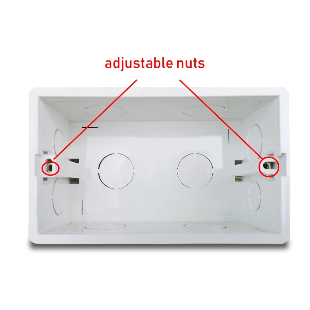 Wallpad 3x6 Double Wall Plate Mounting Box For UK BS Switch Socket 146 x 86 mm Size Panel