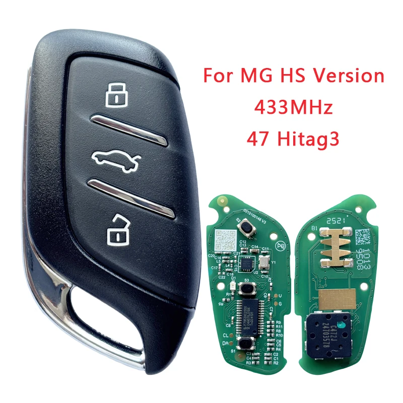 Smart Remote Key 3 Button 433 Mhz 47 Chip Smart Car Key For MG HS Version