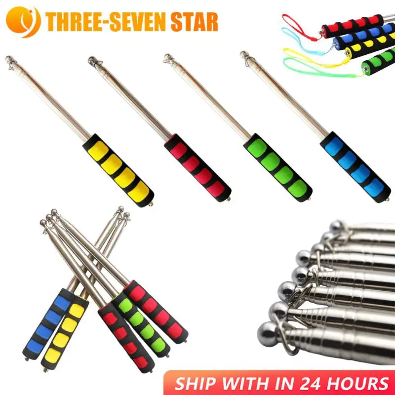 1.2M Sponge Handle Outdoor Guide Flagpole Telescopic Stainless Steel Guide Rod Teaching Stick Teacher Pointer Hand Flagpole