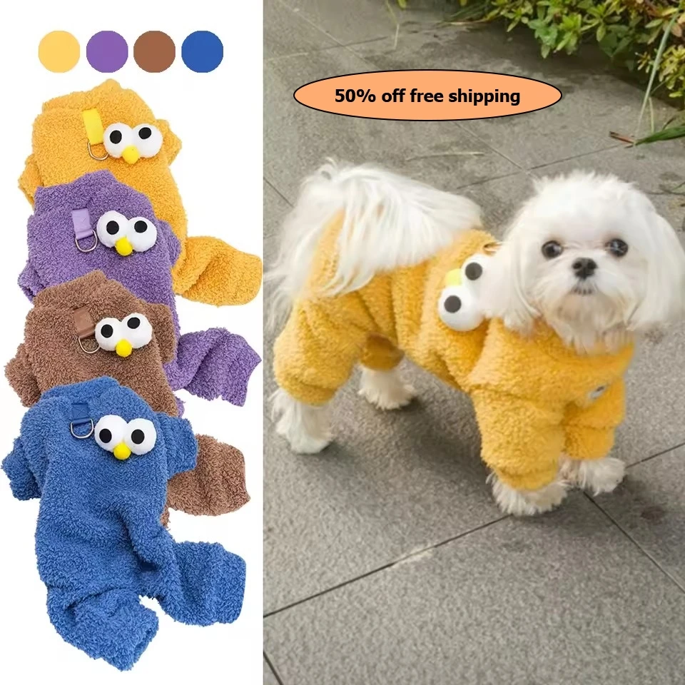 

Dog Winter overall Clothes 4 Legs - Plush Fleece Full Body Dog Sweater for Small Dog Cozy Pet Jumpsuit with Hoodie Free shipping