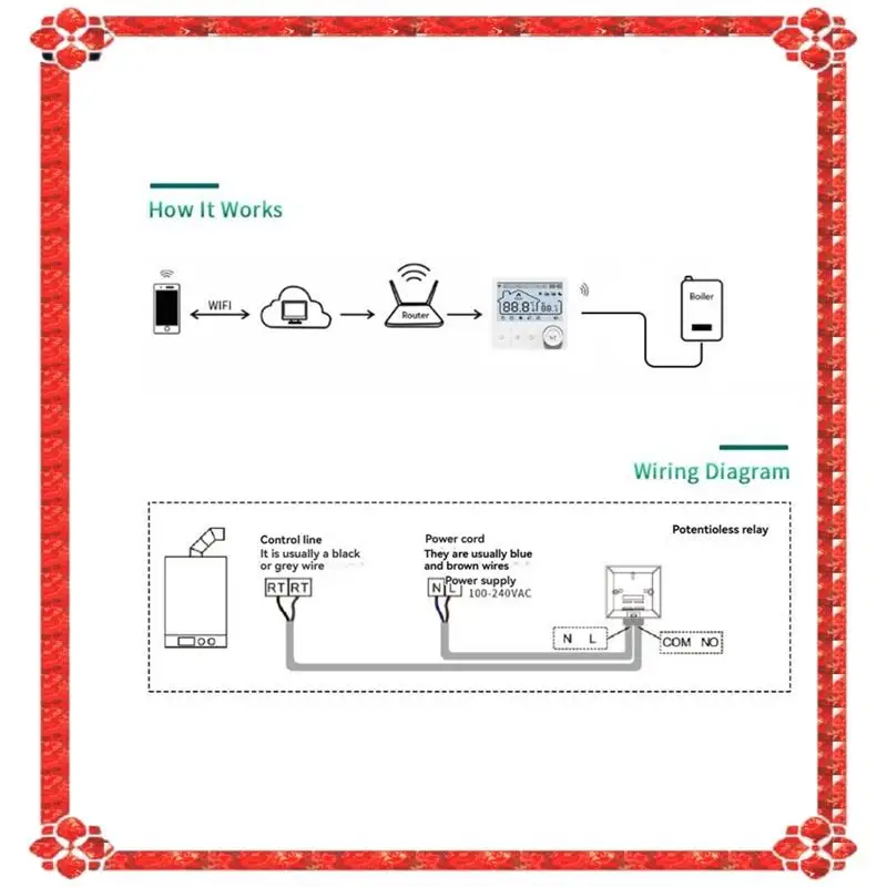 

24-часовая доставка Tuya для газового котла, Wi-Fi термостат, терморегулятор на батарейках с поддержкой голосового команд для Alexa и Goog