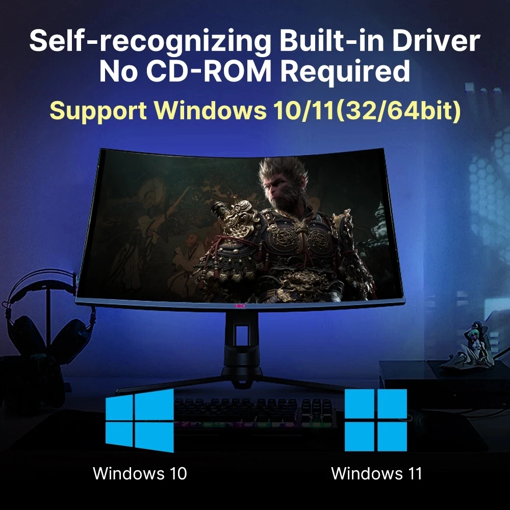 BE6500 WiFi 7 USB Adapter 2.4G/5G/6GHz Tri-band USB 3.0 Wireless Network Card 6500Mbps 802.11BE For Win10/11 PC