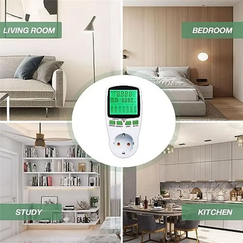 (CNIM) Watt Meter Power Meter Plug Electricity Usage Monitor,Energy Monitor with LCD Display for Solar System/PV System EU Plug