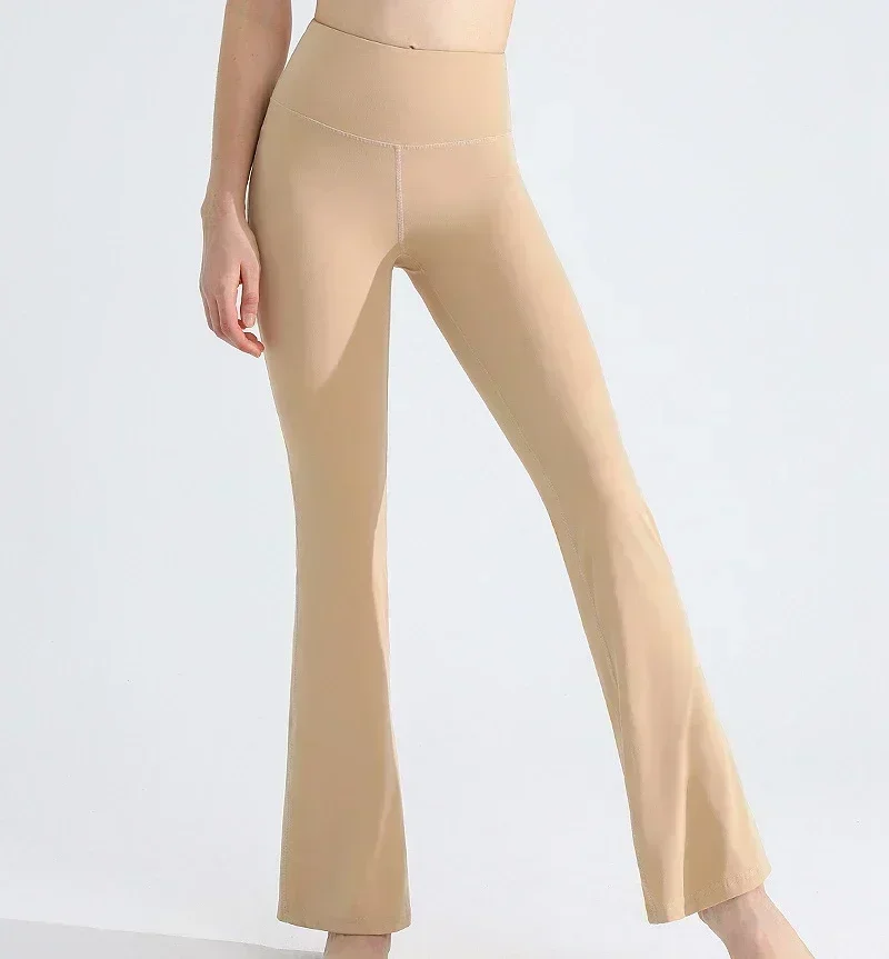 Pantalon évasé taille ultra haute pour femme, leggings slim, rainuré, élastique, fitness, yoga, gym, course à pied, entraînement