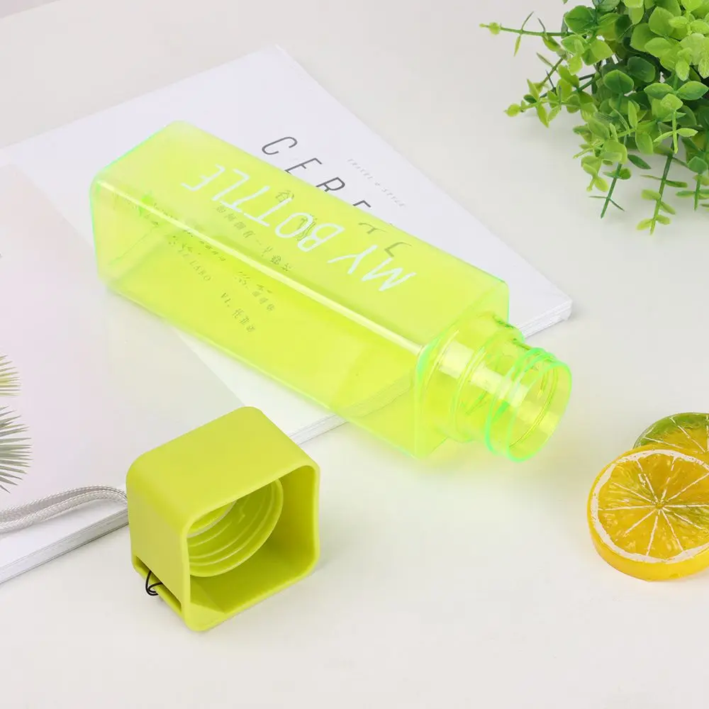 500ML Summer Portable Large Capacity Square Drinking Cup Coffee Juice Cup Sports Water Bottle
