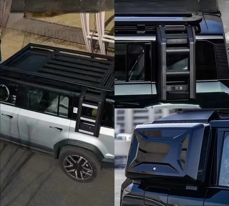 Factory Direct Sale Chery ICar03 Modified Roof Luggage Rack Platform Ladder with Side Bag Ornaments Body Parts Appearance Kit