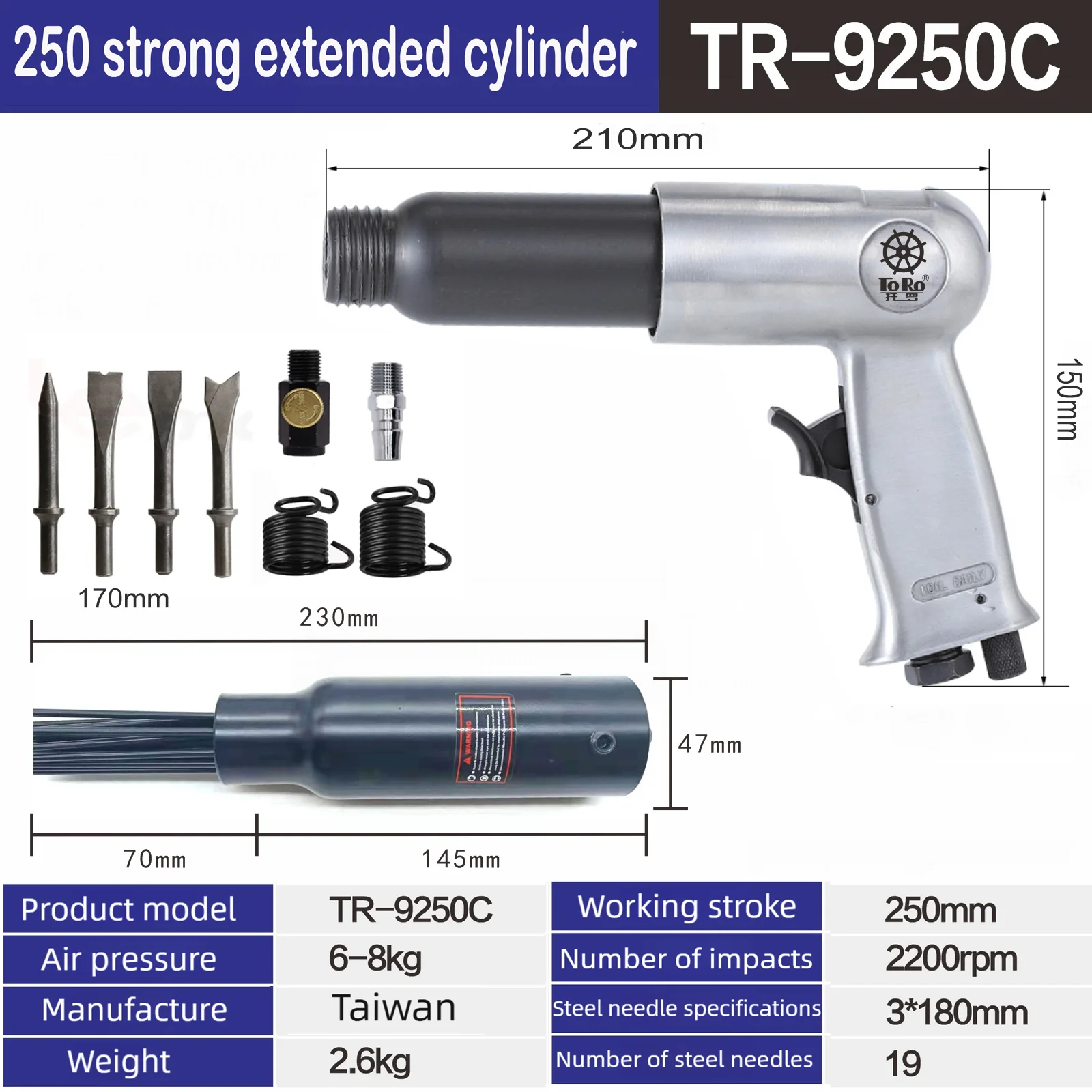 Air Hammer Pneumatic Gun Tool 250mm SLAIR XX523 Heavy Duty Air Shovel Chisel Spring Handheld Inlet Port Tool Kit Quiet Muffled Front Exhaust Operations Quick Change Spring Chisel - | Malaysia Air Hammer Pneumatic Gun Tool 250mm SLAIR XX523 Heavy Duty Air Shovel Chisel Spring Handheld Inlet Port Tool Kit Quiet Muffled Front Exhaust Operations Quick Change Spring Chisel - | Malaysia