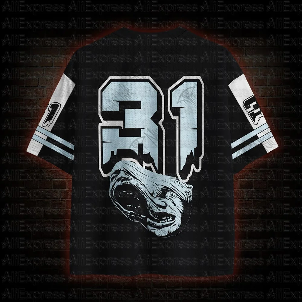 2026 New Movie Sports Fashion Adult and Children's Short Sleeve V-neck Street Eye Clothing Gothic Style Horror Fans Gift