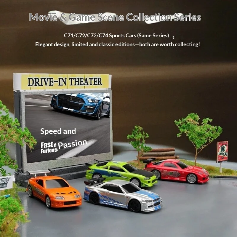 Turbo Racing C74 1/76 Rwd On Road Rc Car 2.4ghz Proportional Micro Sports Car Rtr Hobby Model Gift