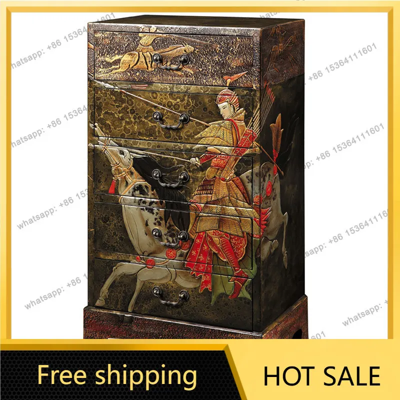 FG Modern Personality Painted Mulan Storage Solid Wood Art Cabinet Furniture