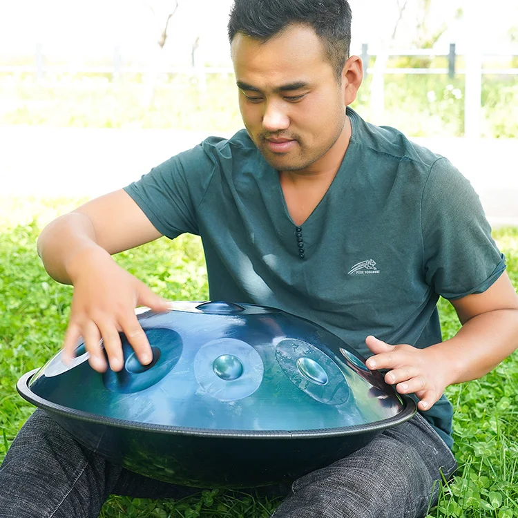 

Классический золотой 12-нотный барабан Handpan, 22-дюймовый D-маленький барабанный набор из нержавеющей стали ручной работы с сумкой для хранения инструментов для начинающих