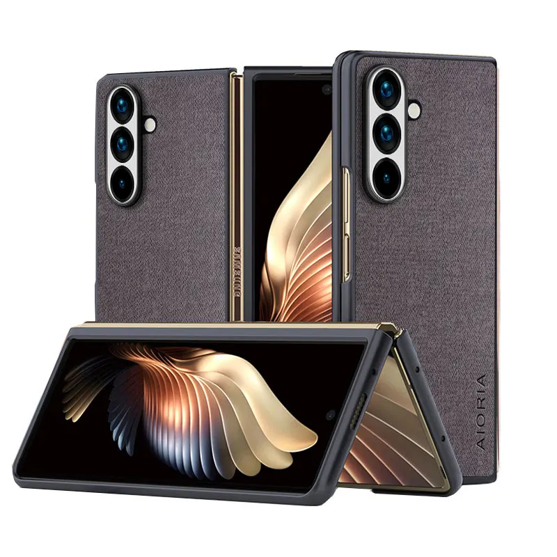 Hülle für Samsung Galaxy Z Fold 7 Fold6 Fold 5 Fold 4 Fold 3 5G 4G Leder Master Hard Textile Fashion Phone Cover Coqua für Hülle – Detail 4