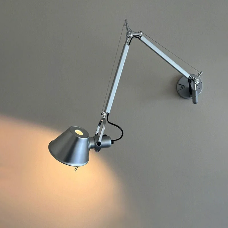 Modern Industrial Style Simple Wall Lamp Folding Swing Arm LED Reading Lamp Living Room Bedroom Bedside Desk Long Arm Wall Lamp