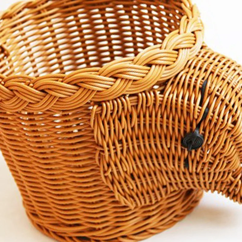 Creative Storage Basket Animal Shape Rattan Waterproof Desktop Snack Fruit Bread Storage Basket