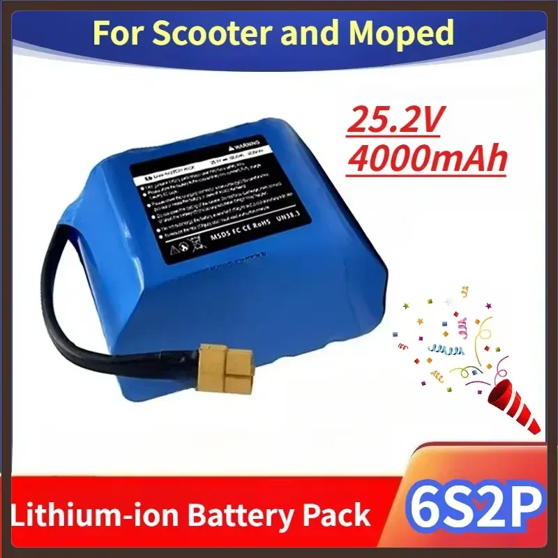 6S2P 25.2V 4000mAh Lithium-ion Battery Pack for Electric Scooter E-Scooter E-bicycle and Moped