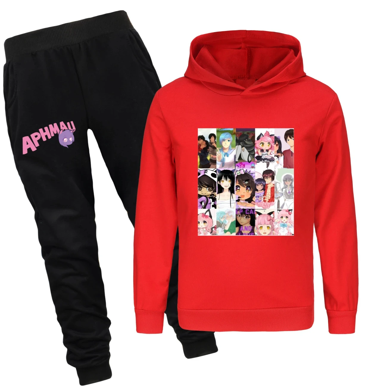 

Boys Tracksuits Aaron APHMAU Clothes Kids Clothing Set Baby Girls Cartoon Casual Hoodies Pants 2pcs Suits Children's Clothing