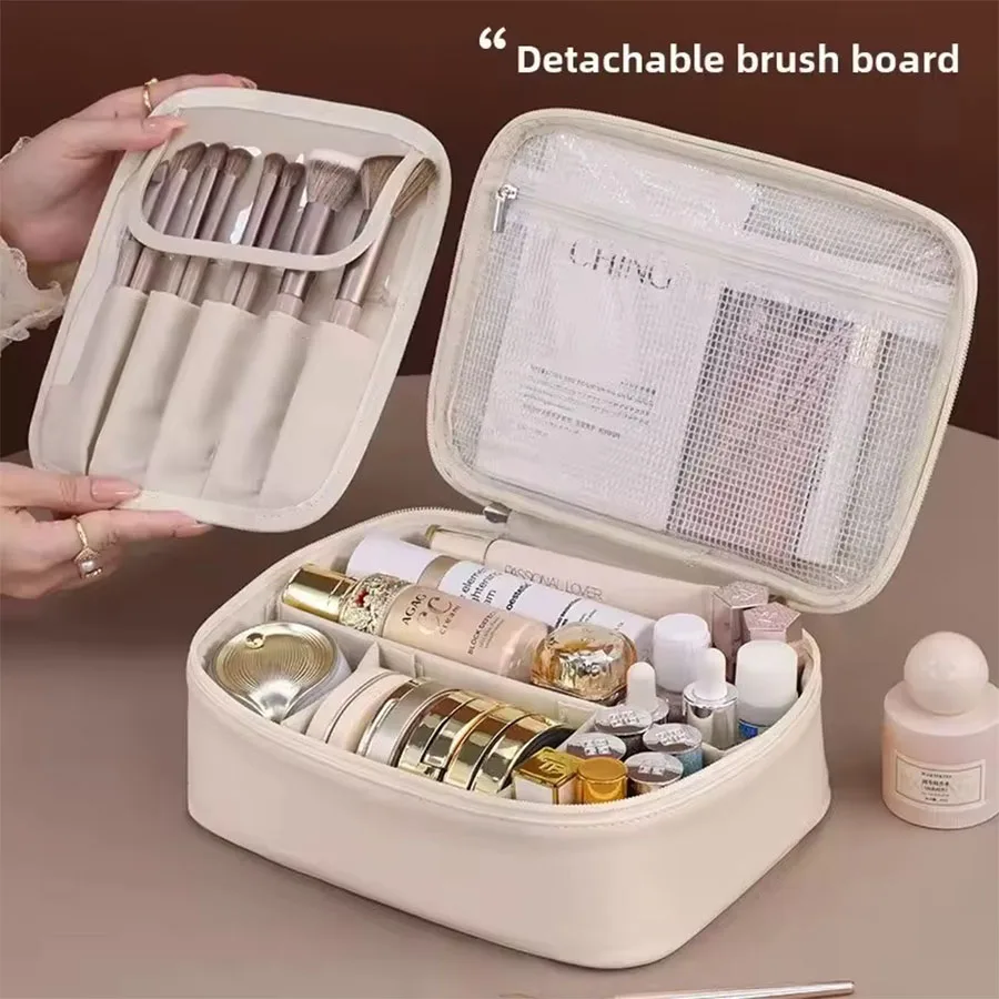 Neue Kosmetiktasche für Damen, tragbare Aufbewahrungstasche, große Kapazität, luxuriöse Make-up-Tasche, Reise-Organizer, Essentials, Kulturbeutel – Detail 2
