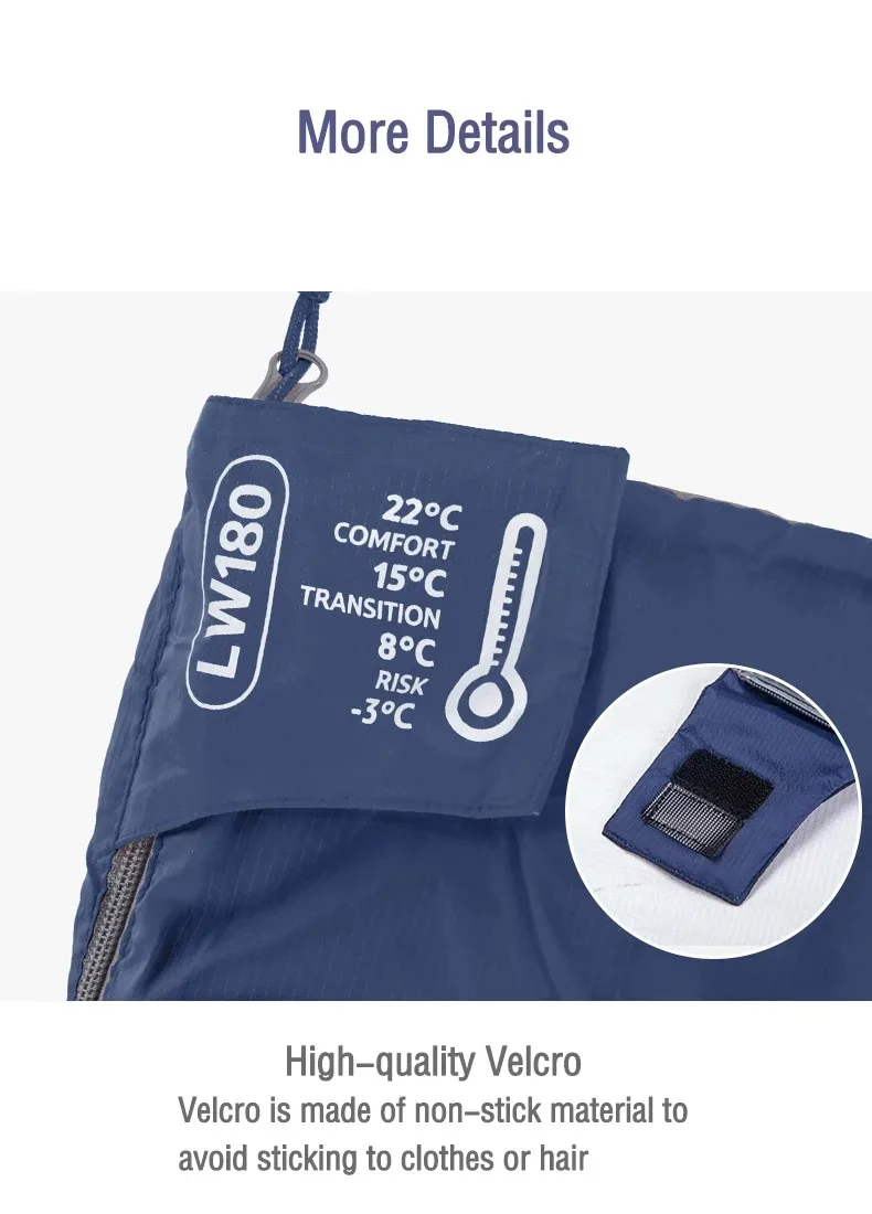 Naturehike LW180 Schlafsack Ultraleicht 3 Jahreszeiten Frühling Sommer Schlafsack für Outdoor Wandern Camping – Detail 9