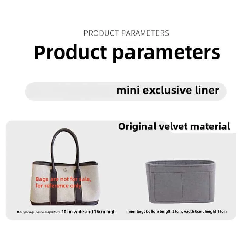 Applicable to Here0mes garden bag liner mini mini garden pat0rty23 inner bag lining zipper bag thin