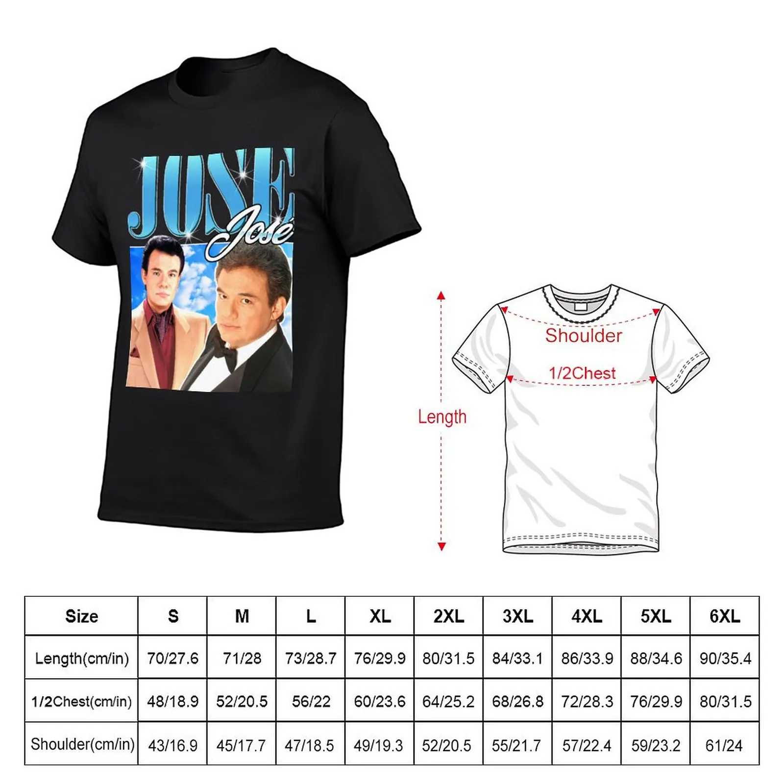 Jose Jose Vintage Retro T-Shirt cheap stuff aesthetic clothes Blouse anime vintage t shirt men