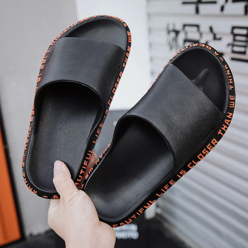 Summer Men Slippers Beach Shoes Male Flip Flops Lightweight Fashion New Arrival Lovers Couple Slippers Unisex Bathroom Slides 46