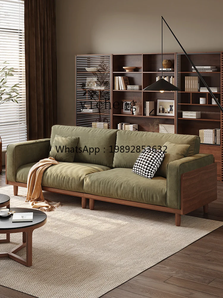 AA  furniture solid wood sofa winter and summer dual-purpose small apartment fabric sofa