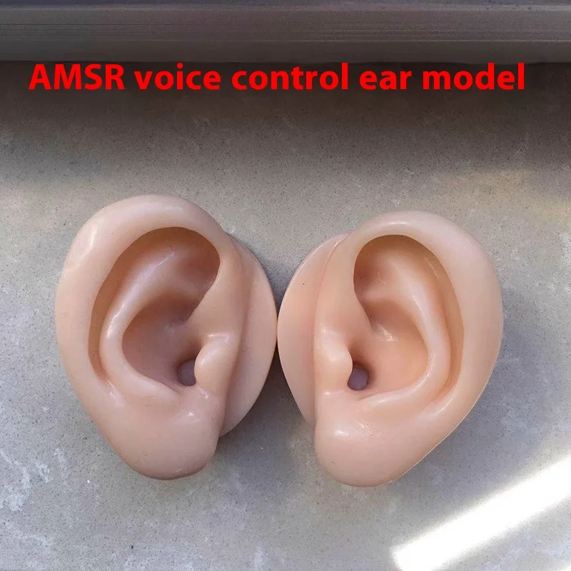 Soft Silicone Fake Ear Model - Realistic ASMR Ear for Voice Recording, 3D Sound Effects, Decompression Sensory Toy