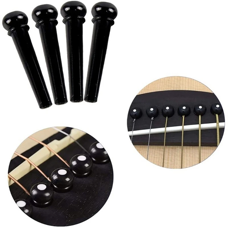 26Pcs Acoustic Guitar Bridge Pin with 24pcs Guitar Bridge Pin Puller Remover Set Guitar Pegs Guitar Replacement Parts