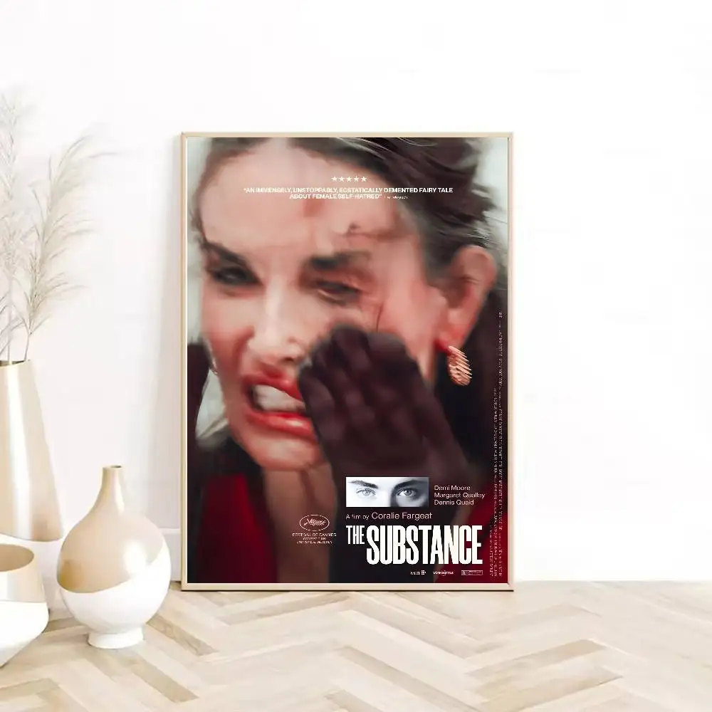 فيلم رعب Sattire The Movie 2024 SUBSTANCE ملصق HD جدار لزج مقاوم للماء غرفة المعيشة المنزلية غرفة النوم شريط النوم الجمالي