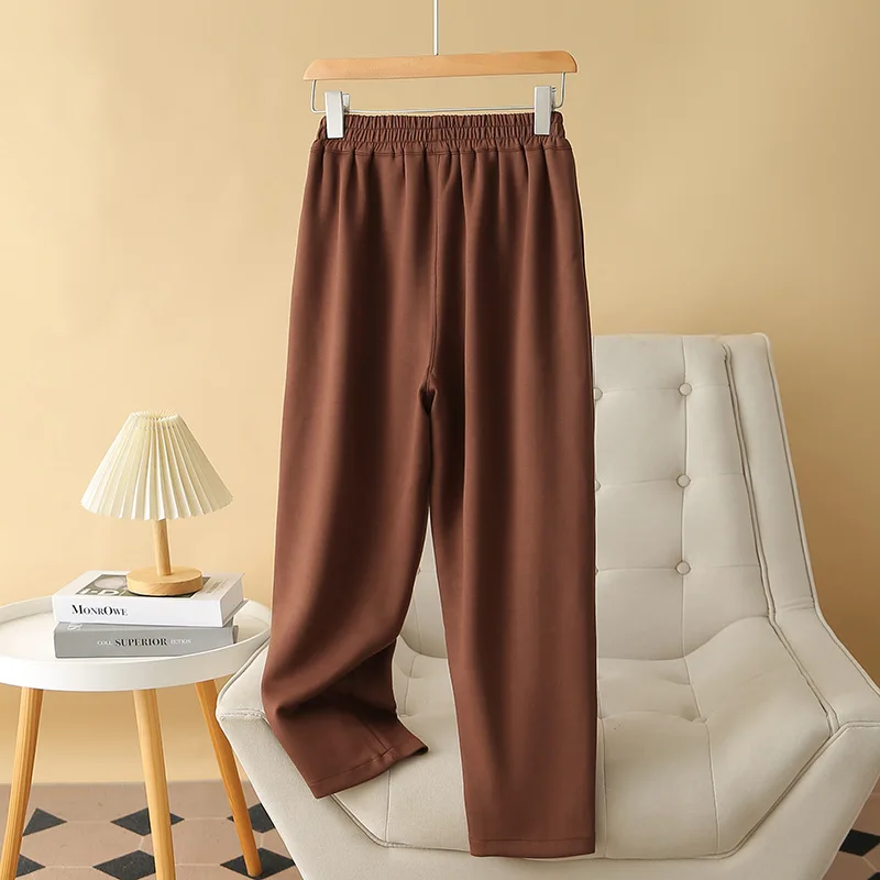 Pantalones bombachos sueltos de algodón para mujer, pantalón suave hasta el tobillo, talla grande, Otoño, 6024