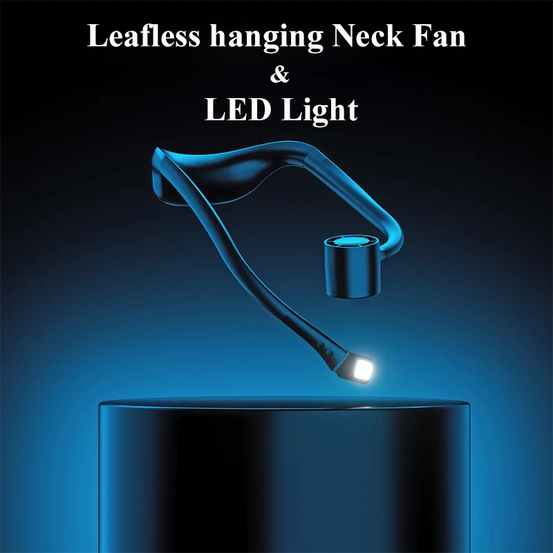 

Portable Hanging Neck Fan LED Light Electric Wireless Fan USB Charging Mini Ventilador Cooling Mute Fans for Outdoor Indoor