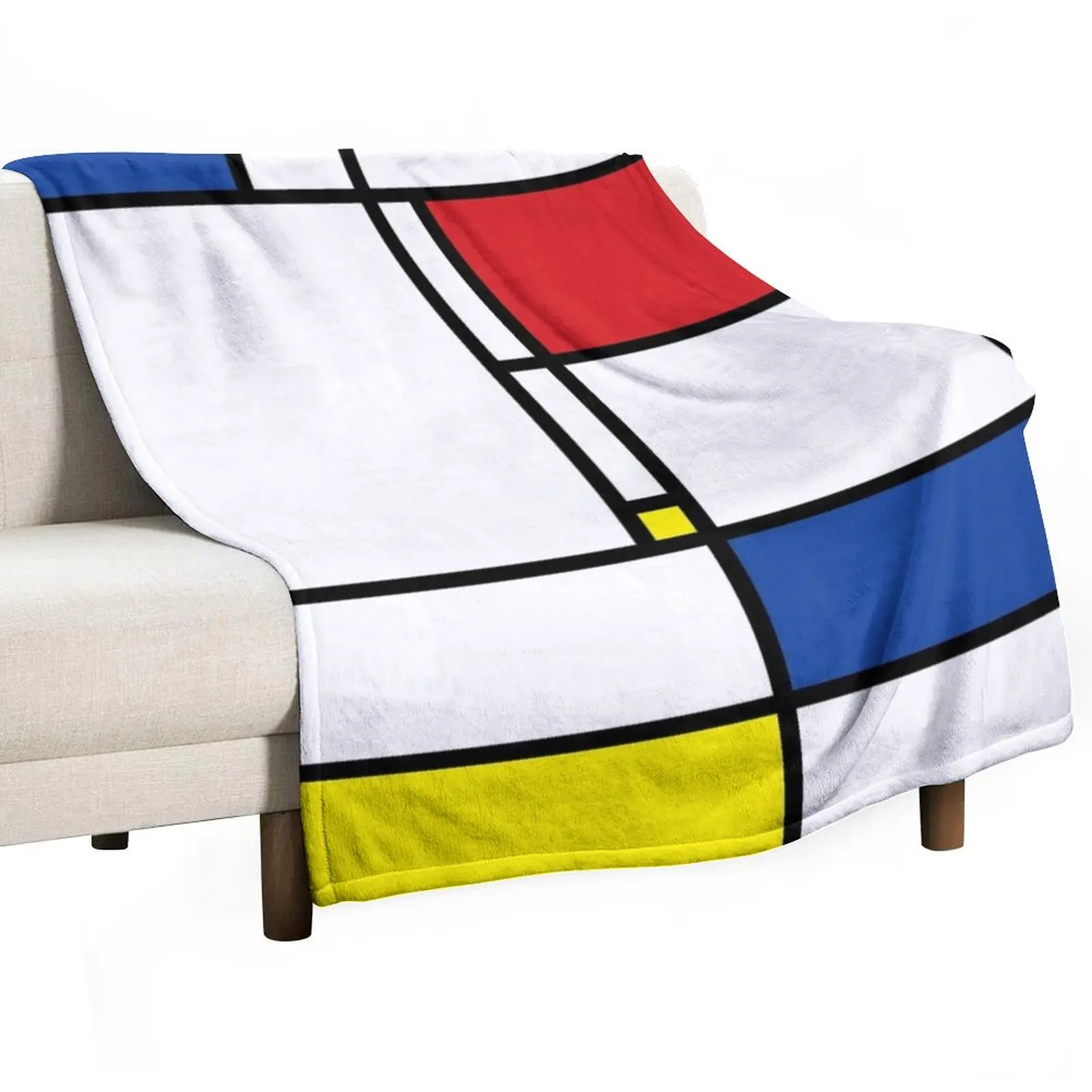 

Mondrian Minimalist De Stijl Modern Art I.I  fatfatin Throw Blanket Plaid on the sofa For Sofa Thin Blankets