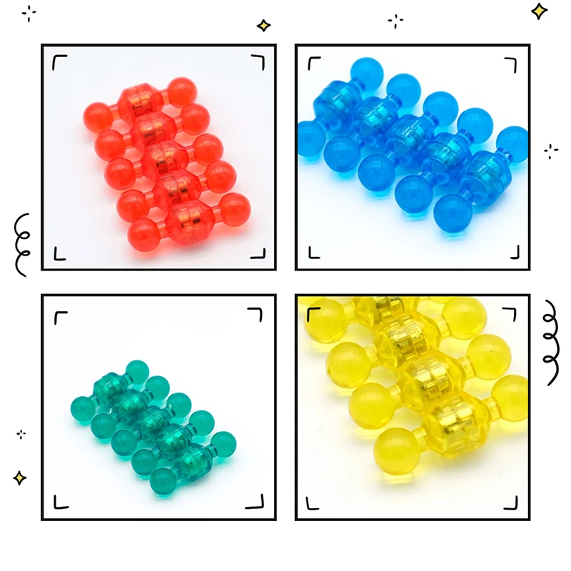 Strong Magnetic Fridge Magnets Office Pushpin Magnet  Thumbtack Whiteboard Refrigerator Sticker Cone Push Color Transparent Pins