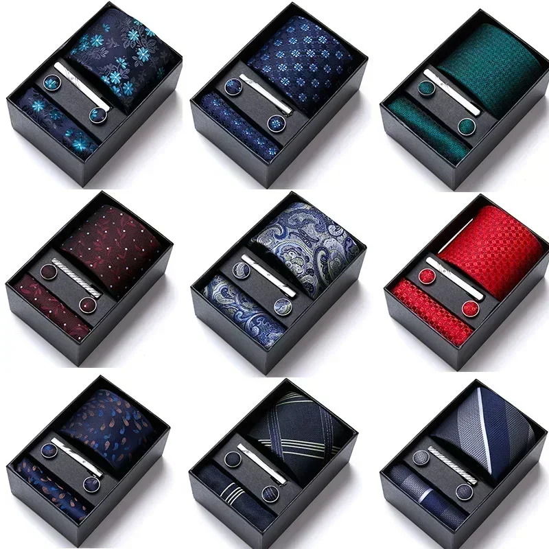 

2024 New Style Fashion Men's Ties Six Piece Set Gift Box Group Business Formal Wedding Necktie