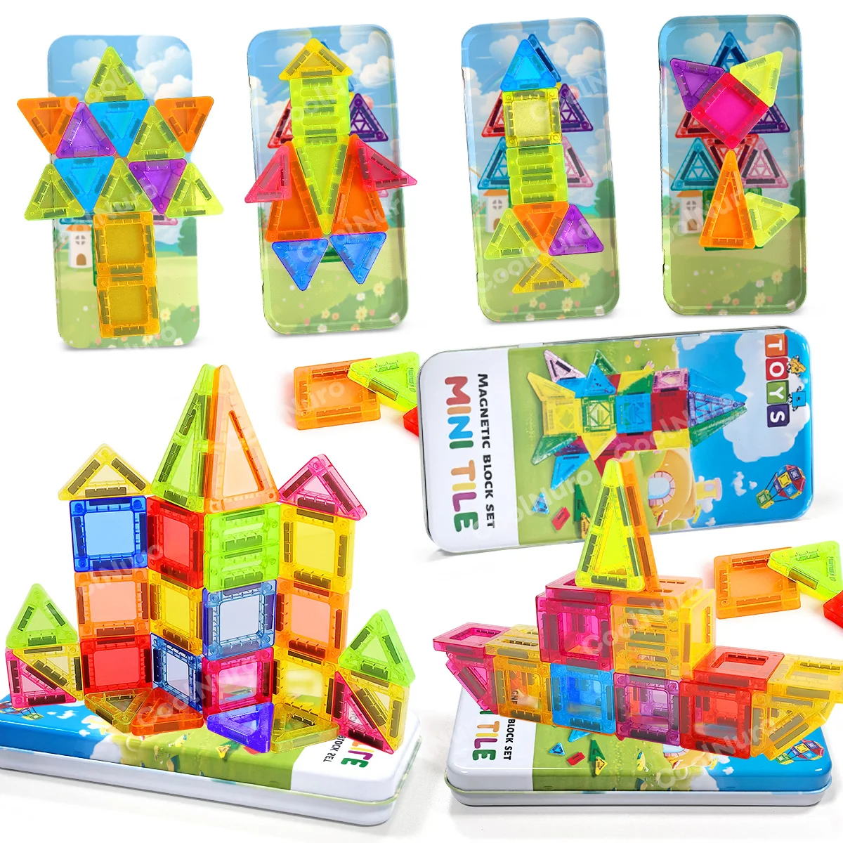 26/38-teiliges Set mit Eisenbox – buntes magnetisches Bausteine-Set, geeignet für Lern- und Bildungs-Magnetspielzeug für Kinder, Geschenke