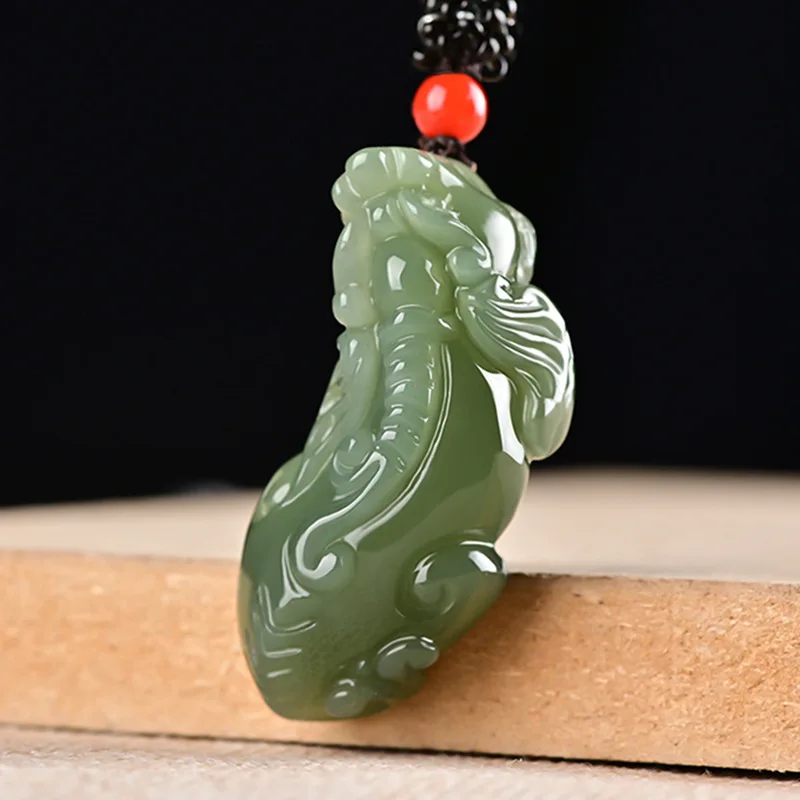 

Ювелирные изделия из натурального нефрита Хэтянь, нефрита, зеленого озера, резьбы ручной работы, кулон Pixiu, кулон для мужчин и женщин